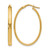 14K Yellow Gold Hollow Polished Oval Hoop Earrings, 34 mm