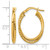 14K Yellow Gold Hollow Polished Textured Oval Hoop Earrings, 23 mm - View 4