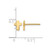 14K Yellow Gold Polished Cross Stud Earrings, 6.5 mm - View 4