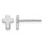 Rhodium-Plated 14K White Gold Polished Cross Stud Earrings, 6.5 mm