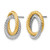 14K Yellow Gold Hollow with White Rhodium Fancy Twisted Oval Stud Earrings, 15 mm - View 2