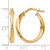 14K Yellow Gold Polished Hoop Earrings, 25 mm - View 4