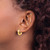 14K Yellow Gold Hollow Polished and Diamond-Cut Hoop Earrings, 14 mm - View 3