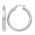 Rhodium-Plated 14K White Gold Hollow Polished Lightweight Hoop Earrings, 35 mm