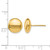 14K Yellow Gold Hollow Polished Button Stud Earrings, 11 mm - View 4