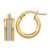14K Yellow Gold Hollow Fancy Glimmer Infused Hoop Earrings, 15 mm