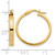 14K Yellow Gold Hollow Polished Hoop Earrings, 25 mm, 3 mm Wide - LE1359 - View 4