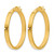 14K Yellow Gold Hollow Polished Hoop Earrings, 30 mm - View 2