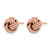 14K Yellow Gold Hollow with Rose Gold-Tone Knot Polished Diamond-Cut Stud Earrings, 8 mm - View 2