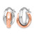14K White Gold Hollow Rose-Plated Polished Hoop Earrings, 17.25 mm - View 2