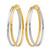 14K Yellow Gold Hollow with Rhodium-Plated Polished Hoop Earrings, 44 mm - View 2