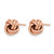 14K Yellow Gold Hollow with Rose Gold Plating Polished Love Knot Stud Earrings, 9 mm - View 2