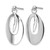 Rhodium-Plated 14K White Gold Polished and Scratch Finish Oval Reversible Post Dangle Earrings, 24 mm - View 2