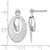 Rhodium-Plated 14K White Gold Polished and Scratch Finish Oval Reversible Post Dangle Earrings, 24 mm - View 4
