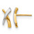 14K Yellow Gold with Rhodium-Plated X Stud Earrings, 13 mm
