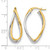 Rhodium-Plated 14K Two-Tone Gold Hollow Polished Fancy Hoop Earrings, 29 mm - View 4