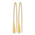 14K Yellow Gold Polished Tear Drop Threader Earrings, 102 mm - View 2