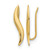 14K Yellow Gold Hollow Polished Ear Climber Earrings, 23 mm
