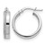 Rhodium-Plated 14K White Gold Hollow Polished Glimmer Infused Hoop Earrings, 20.5 mm