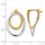 14K Yellow Gold Hollow with White Rhodium Polished Fancy Hoop Earrings, 27 mm - View 4