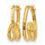 14K Yellow Gold Hollow Polished Fancy Hoop Earrings, 22 mm - View 2