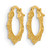 14K Yellow Gold Polished Fancy Pattern Hoop Earrings, 19 mm - View 2
