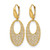 14K Yellow Gold Polished and Textured Floral Leverback Drop Earrings, 40 mm - View 2