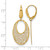 14K Yellow Gold Polished and Textured Floral Leverback Drop Earrings, 40 mm - View 4
