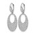 Rhodium-Plated 14K White Gold Polished and Textured Floral Leverback Drop Earrings, 40 mm - View 2