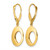 14K Yellow Gold Hollow Polished Hollow Circles Leverback Drop Earrings, 32 mm - View 3
