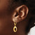 14K Yellow Gold Hollow Polished Hollow Circles Leverback Drop Earrings, 32 mm - View 4