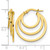 14K Yellow Gold Hollow Polished Fancy 3 Hoop Earrings, 23.5 mm - View 4