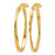14K Yellow Gold Hollow Twisted Oval Hoop Earrings, 30 mm - View 2