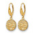 14K Yellow Gold Hollow with Rhodium-Plated Polished Diamond-Cut Hollow Drop Leverback Earrings, 55.5 mm - View 2