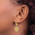 14K Yellow Gold Hollow with Rhodium-Plated Polished Diamond-Cut Hollow Drop Leverback Earrings, 55.5 mm - View 3