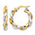 Rhodium-Plated 14K Two-Tone Gold Hollow Hoop Earrings, 24 mm