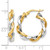 Rhodium-Plated 14K Two-Tone Gold Hollow Hoop Earrings, 24 mm - View 4