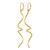 14K Yellow Gold Hollow Polished Twisted Leverback Drop Earrings, 76 mm - View 2
