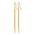 14K Yellow Gold Hollow Polished Tassel Dangle Shepherd Hook Drop French Wire Earrings, 75 mm - View 2