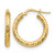 14K Yellow Gold 3 x 15 Diamond-Cut Round Hoop Single Earring, 15 mm - LE1731H