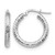 Rhodium-Plated 14K Yellow Gold Hollow 3 x 20 with White Rhodium Plating Diamond-Cut Round Hoop Earrings, 20 mm