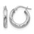 Rhodium-Plated 14K Yellow Gold Hollow 3 x 10 with White Rhodium Plating Diamond-Cut Round Hoop Earrings, 10 mm