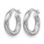 Rhodium-Plated 14K Yellow Gold Hollow 3 x 10 with White Rhodium Plating Diamond-Cut Round Hoop Earrings, 10 mm - View 2