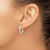 14K Yellow Gold Hollow 3 x 15 with White Rhodium-Plated Diamond-Cut Round Omega Back Hoop Earrings, 15 mm - View 3