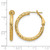 14K Yellow Gold Hollow 3 x 20 Diamond-Cut Round Omega Back Hoop Earrings, 20 mm - View 4