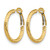 14K Yellow Gold 3 x 20 Diamond-Cut Round Omega Back Hoop Single Earring, 20 mm - View 2