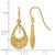 14K Yellow Gold Hollow Diamond-Cut Shepherd Hook Drop French Wire Earrings, 28 mm - View 4