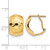 14K Yellow Gold Hollow Polished Hammered Omega Back Stud Earrings, 14.7 mm - View 4