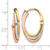 Rhodium-Plated 14K Tri-Color Gold Hollow Polished Hoop Leverback Earrings, 26 mm - View 4