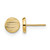 14K Yellow Gold Polished and Textured Disc Stud Earrings, 8.48 mm
